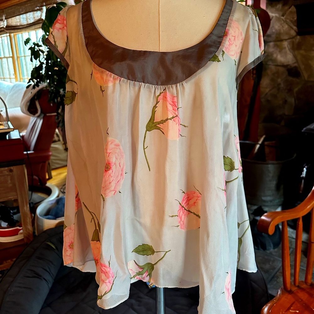 Silk summer flowy top